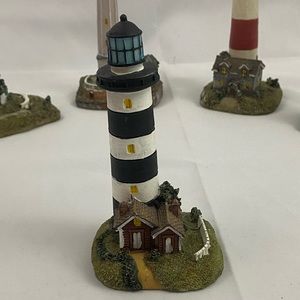 Tradewind Bay By the Shore Polystone Black and White Striped Lighthouse